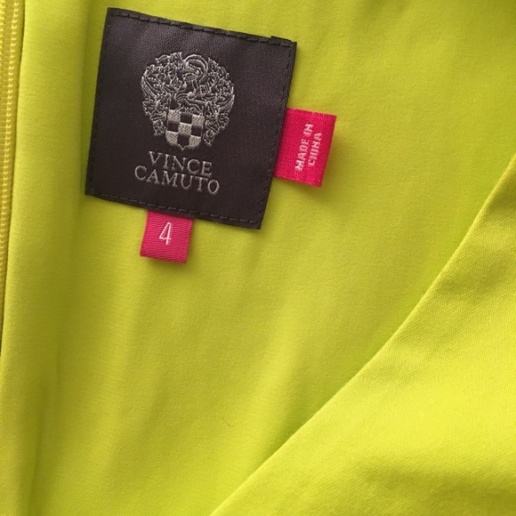 Vince Camuto Lime Green Peplum Dress LIKE NEW - Picture 5 of 5